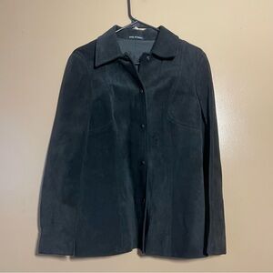 Induyco vintage Women's Black leather Suede Jacket size 12